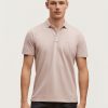 Heren Denham Polo'S | Lupo Polo Stretch Katoen Pique - Slim Fit Fawn Roze