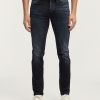 Heren Denham Jeans | Scheermes Authentiek Blauw Zwart - Slim Fit Donkerblauw