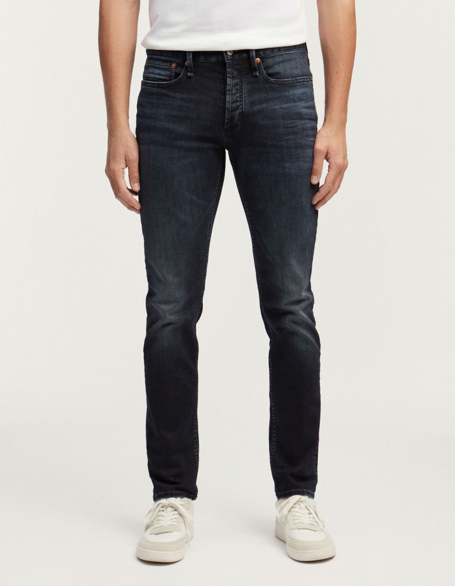 Heren Denham Jeans | Scheermes Authentiek Blauw Zwart - Slim Fit Donkerblauw