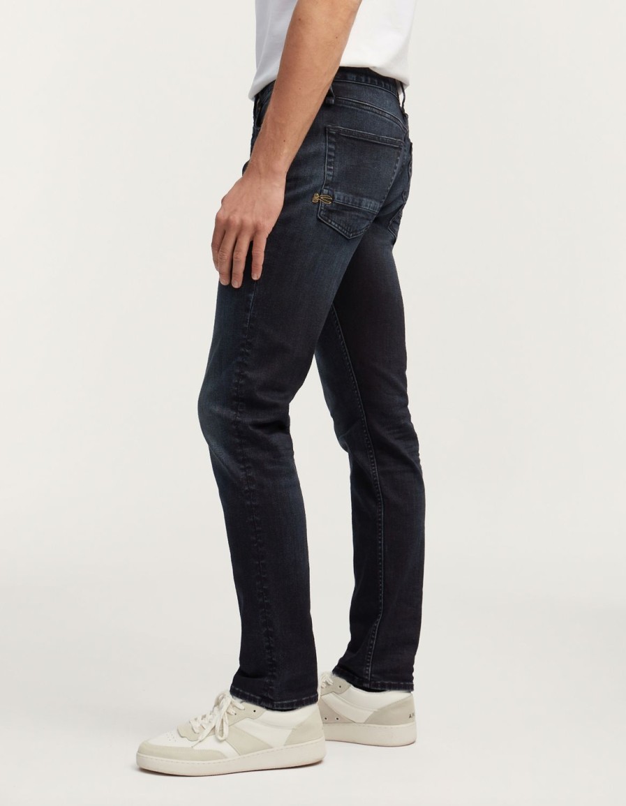 Heren Denham Jeans | Scheermes Authentiek Blauw Zwart - Slim Fit Donkerblauw