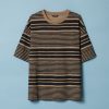 Heren Denham T-Shirts | Tokyo Border T-Shirt Gestreept Beige