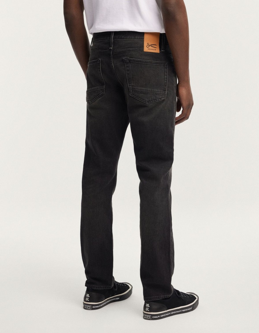 Heren Denham Jeans | Ridge Authentieke Versleten Rechte Pasvorm Zwart