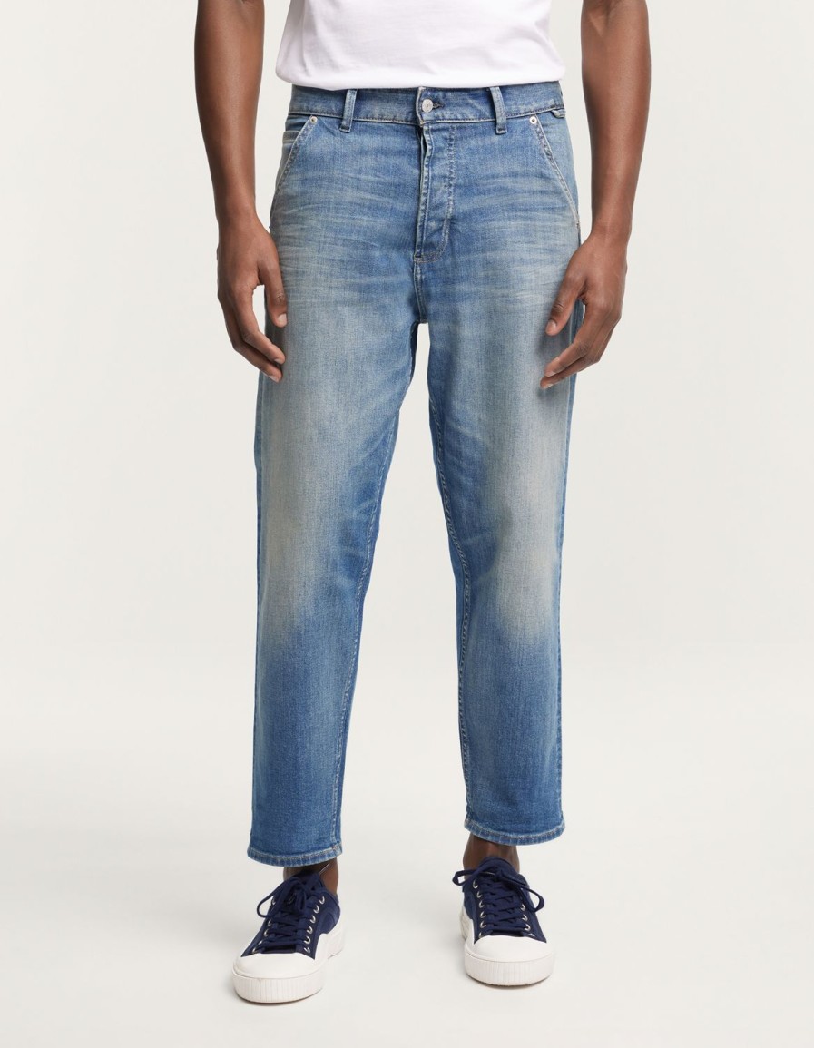 Heren Denham Jeans | Koryu Travel Selvedge Indigo Worn - Brede Pasvorm Middenblauw