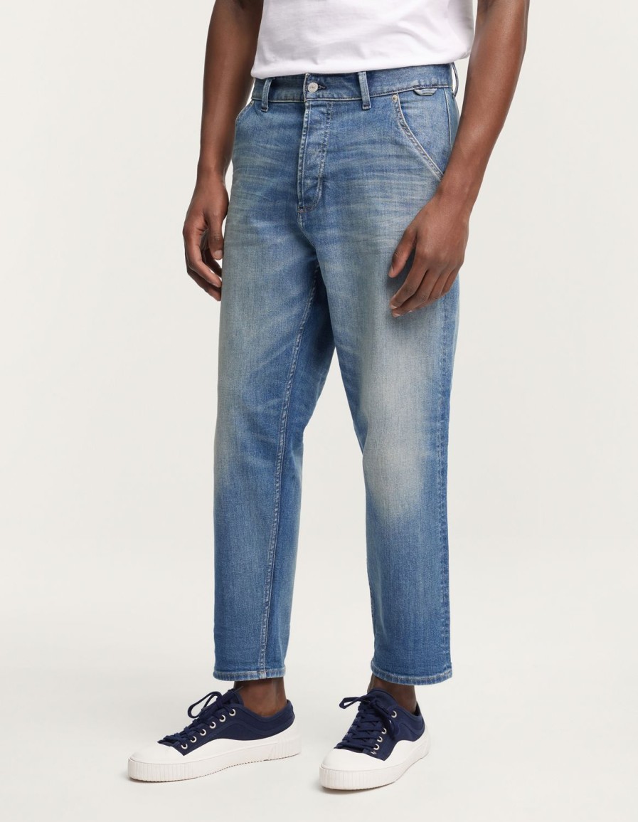 Heren Denham Jeans | Koryu Travel Selvedge Indigo Worn - Brede Pasvorm Middenblauw