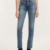 Vrouwen Denham Jeans | Mizuki Vintage Rechte Pasvorm Middenblauw