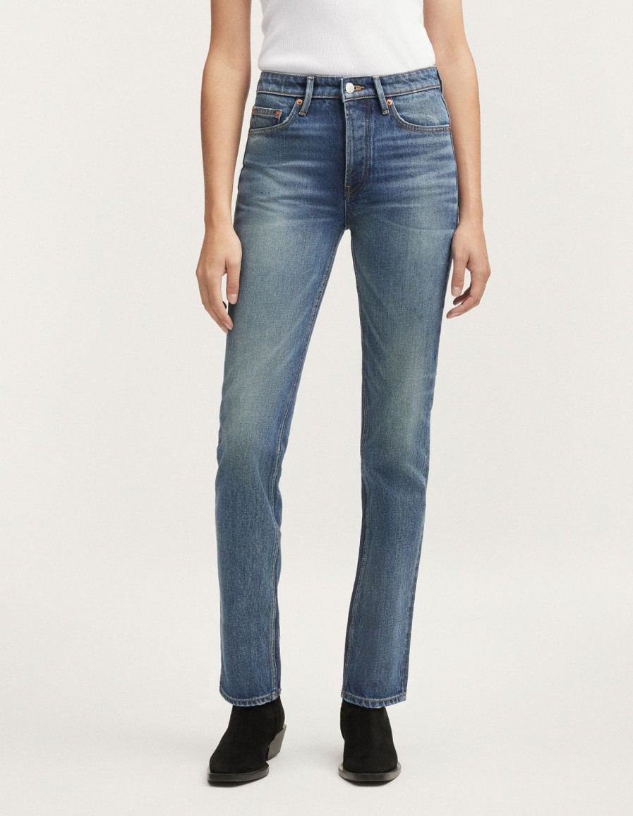 Vrouwen Denham Jeans | Mizuki Vintage Rechte Pasvorm Middenblauw