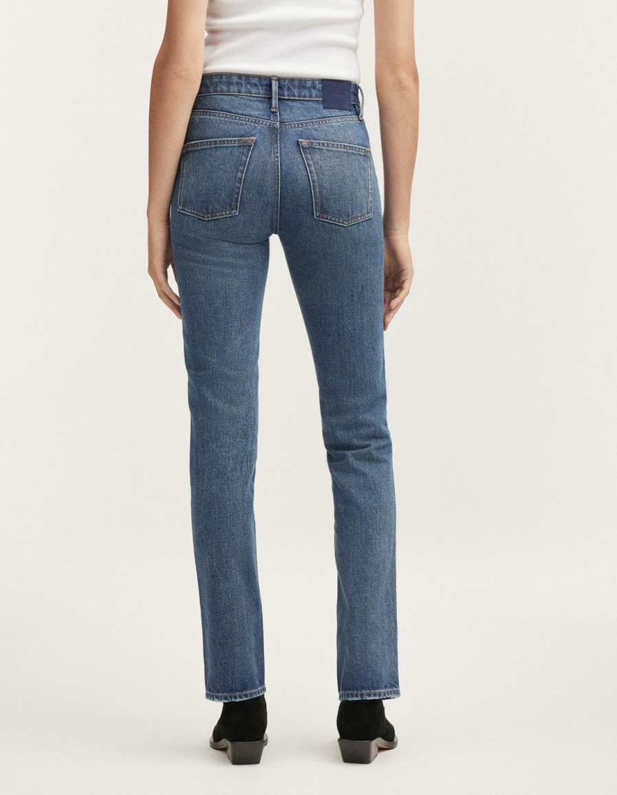 Vrouwen Denham Jeans | Mizuki Vintage Rechte Pasvorm Middenblauw