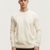 Heren Denham Breisels | Eaton Crew Sweater Zacht Compact Gebreid - Normale Pasvorm Advocaat Gebroken Wit