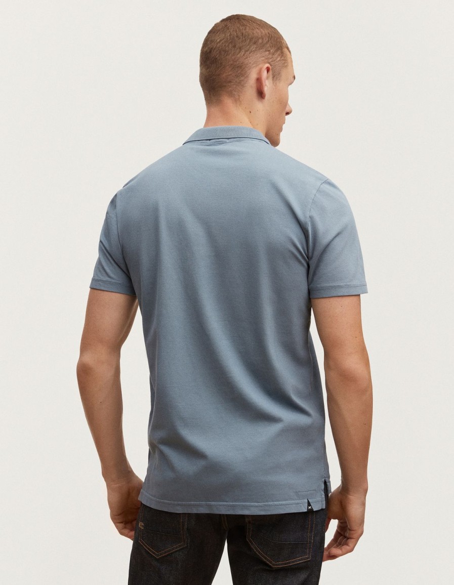 Heren Denham Polo'S | Lupo Polo Stretch Katoen Pique - Slim Fit Vuursteenblauw