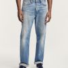 Heren Denham Jeans | Dagger Artist Selvedge Authentiek Versleten - Ontspannen Pasvorm Middenblauw