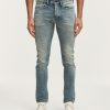 Heren Denham Jeans | Bolt Free Move Versleten Groene Cast - Skinny Fit Middenblauw